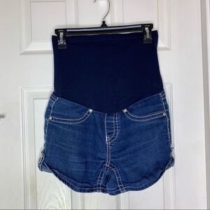 Bella Vida Full Panel Denim Maternity Shorts
